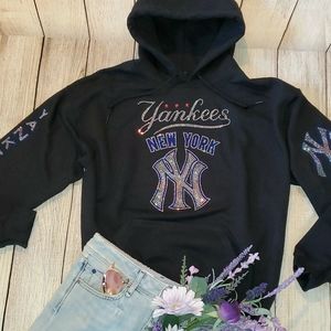 New Bling New York Yankees Hoodie Unisex Sweatshirt Navy Blue Small thru XL